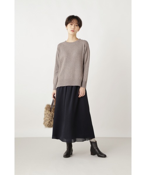 human woman(ヒューマンウーマン)の「ダブル楊柳スカート(スカート・レディース・ブラウン/ネイビー・SMALL/MEDIUM)」の11枚目の写真