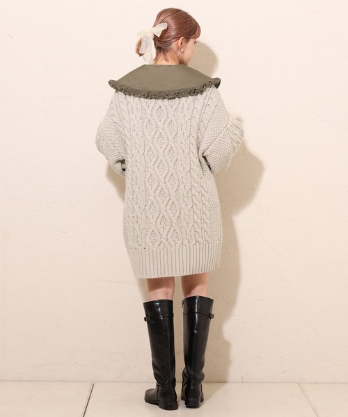 one after another NICE CLAUP(ワンアフターアナザーナイスクラップ)の「フリル大きな襟ブラウス(シャツ/ブラウス・レディース・ブラック/オフホワイト/モカ・FREE)」の10枚目の写真