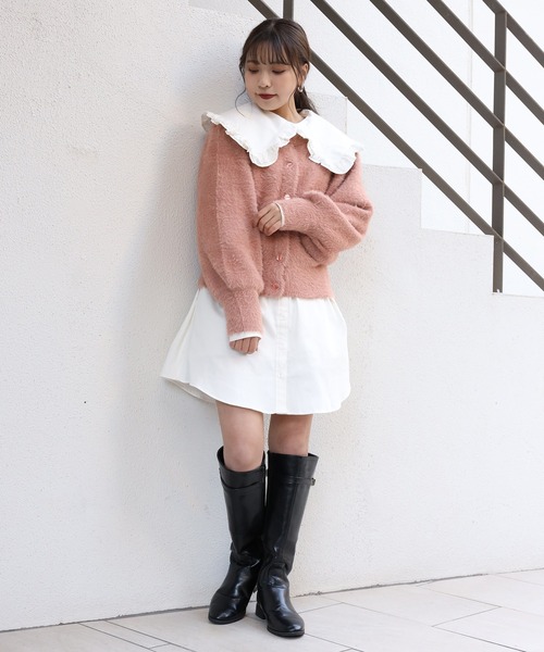 one after another NICE CLAUP(ワンアフターアナザーナイスクラップ)の「フリル大きな襟ブラウス(シャツ/ブラウス・レディース・ブラック/オフホワイト/モカ・FREE)」の16枚目の写真