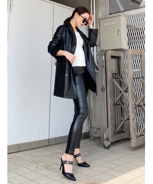 EGOIST(エゴイスト)の「切替フェイクレザースキニーパンツ(その他パンツ・レディース・ブラック/ベージュ/ライム・SS/S/M)」の18枚目の写真