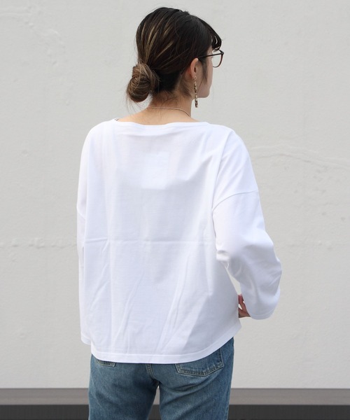 ORCIVAL（オーシバル）の「ORCIVAL/オーシバル　ドロップショルダー　ソリッド　40/2 D/S SOLID RC9214（Tシャツ/カットソー・レディース・ホワイト/ブラック/ナチュラル・1）」の6枚目の写真