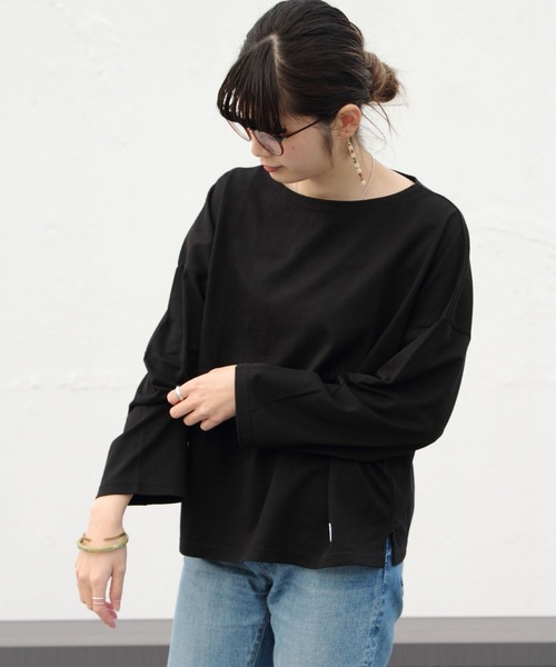 ORCIVAL（オーシバル）の「ORCIVAL/オーシバル　ドロップショルダー　ソリッド　40/2 D/S SOLID RC9214（Tシャツ/カットソー・レディース・ホワイト/ブラック/ナチュラル・1）」の10枚目の写真
