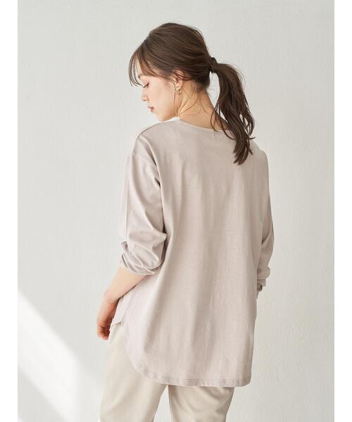 earth music&ecology(アースミュージックアンドエコロジー)の「Gratefullness ロゴプルオーバー *(Tシャツ/カットソー・レディース・ピンクベージュ/チャコールグレー/ブラウン/ホワイト・FREE)」の13枚目の写真