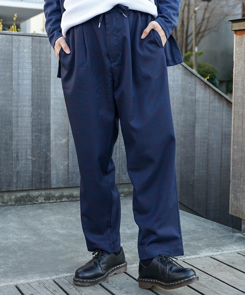 Blue Standard (ブルースタンダード)の「【BLUE STANDARD】チェックパンツ ワイドパンツ ウエストゴム/イージーパンツ仕様(その他パンツ・メンズ・ベージュ/ネイビー/グレー・MEDIUM/LARGE/X-LARGE)」の3枚目の写真
