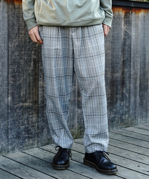Blue Standard (ブルースタンダード)の「【BLUE STANDARD】チェックパンツ ワイドパンツ ウエストゴム/イージーパンツ仕様(その他パンツ・メンズ・ベージュ/ネイビー/グレー・MEDIUM/LARGE/X-LARGE)」の6枚目の写真