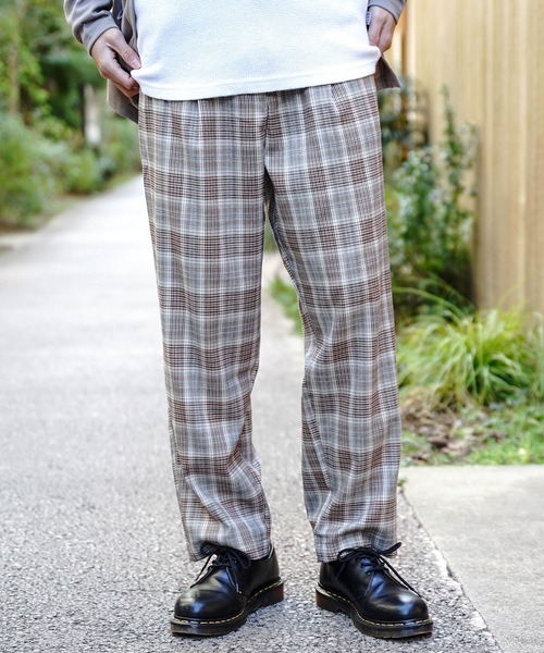Blue Standard (ブルースタンダード)の「【BLUE STANDARD】チェックパンツ ワイドパンツ ウエストゴム/イージーパンツ仕様(その他パンツ・メンズ・ベージュ/ネイビー/グレー・MEDIUM/LARGE/X-LARGE)」の11枚目の写真