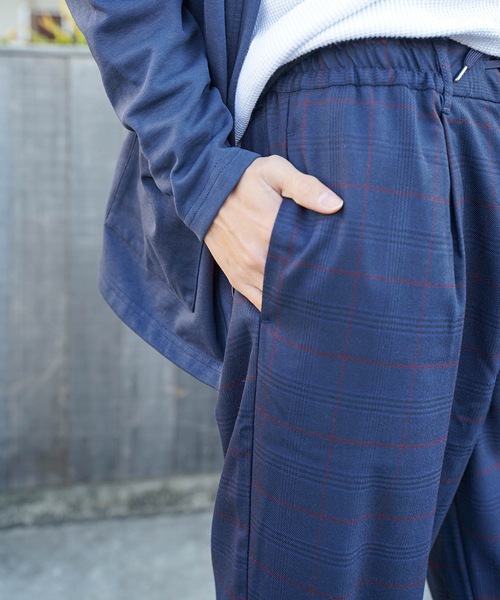 Blue Standard (ブルースタンダード)の「【BLUE STANDARD】チェックパンツ ワイドパンツ ウエストゴム/イージーパンツ仕様(その他パンツ・メンズ・ベージュ/ネイビー/グレー・MEDIUM/LARGE/X-LARGE)」の19枚目の写真