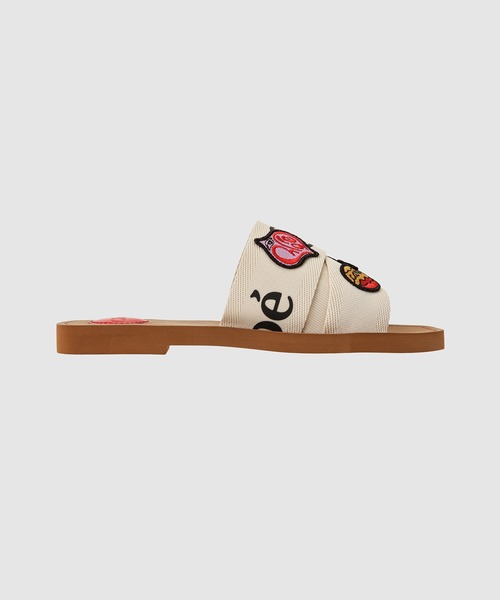 Chloe（クロエ）の「WOODY / ピンパッチ付きキャンバスフラット 