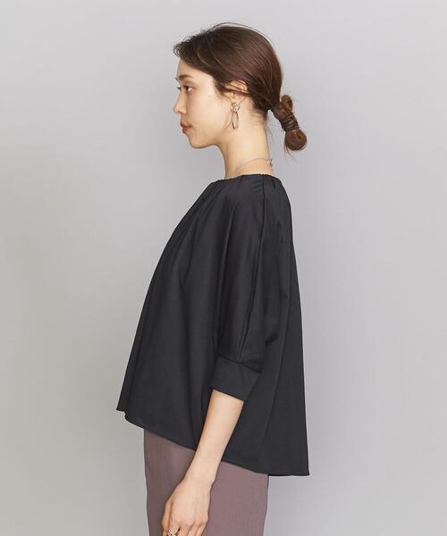 BEAUTY&YOUTH UNITED ARROWS(ビューティーアンドユースユナイテッドアローズ)の「BY ギャザードルマンスリーブ6分袖カットソー(Tシャツ/カットソー・レディース・ホワイト/ブラック/コバルトブルー・FREE)」の7枚目の写真