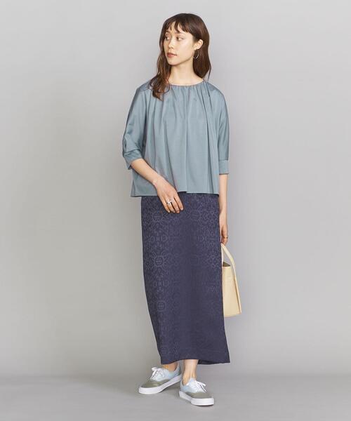 BEAUTY&YOUTH UNITED ARROWS(ビューティーアンドユースユナイテッドアローズ)の「BY ギャザードルマンスリーブ6分袖カットソー(Tシャツ/カットソー・レディース・ホワイト/ブラック/コバルトブルー・FREE)」の10枚目の写真