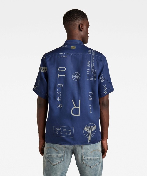 G-STAR（ジースター）の「HAWAIIAN SERVICE REGULAR SHIRT/柄シャツ（シャツ/ブラウス・メンズ・ブルー系その他・X-SMALL/SMALL/MEDIUM/LARGE）」の3枚目の写真