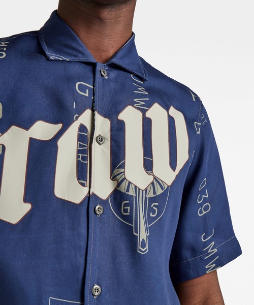 G-STAR（ジースター）の「HAWAIIAN SERVICE REGULAR SHIRT/柄シャツ（シャツ/ブラウス・メンズ・ブルー系その他・X-SMALL/SMALL/MEDIUM/LARGE）」の4枚目の写真