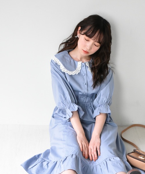 ems excite（エムズエキサイト）の「デカ襟フリルワンピース