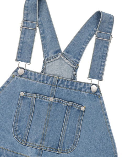SPINNS（スピンズ）の「【ゆったりシルエット】デニムオーバーオール（サロペット/オーバーオール・レディース・ブルー/サックスブルー/ダークブルー・ONESIZE）」の10枚目の写真
