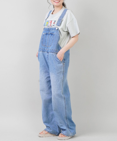 SPINNS（スピンズ）の「【ゆったりシルエット】デニムオーバーオール（サロペット/オーバーオール・レディース・ブルー/サックスブルー/ダークブルー・ONESIZE）」の8枚目の写真