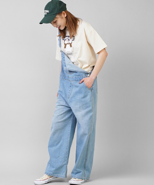 SPINNS（スピンズ）の「【ゆったりシルエット】デニムオーバーオール（サロペット/オーバーオール・レディース・ブルー/サックスブルー/ダークブルー・ONESIZE）」の20枚目の写真