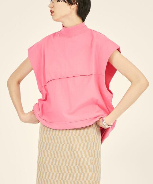 BRACTMENT(ブラクトメント)の「『BRACTMENT(ブラクトメント)』 BM 切り替えデザイン 2WAY T(Tシャツ/カットソー・レディース・ピンク/ライム/コバルトブルー・FREE)」の1枚目の写真