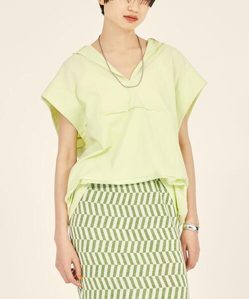 BRACTMENT(ブラクトメント)の「『BRACTMENT(ブラクトメント)』 BM 切り替えデザイン 2WAY T(Tシャツ/カットソー・レディース・ピンク/ライム/コバルトブルー・FREE)」の2枚目の写真