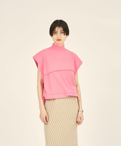 BRACTMENT(ブラクトメント)の「『BRACTMENT(ブラクトメント)』 BM 切り替えデザイン 2WAY T(Tシャツ/カットソー・レディース・ピンク/ライム/コバルトブルー・FREE)」の11枚目の写真