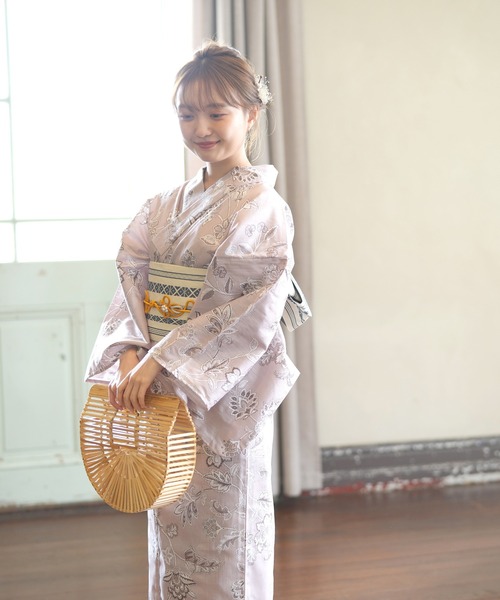 【0v0】utatane 選べる浴衣3点セット ピンク系その他2 utatane(ウタタネ)の「浴衣3点セット くすみピンクのフレンチ