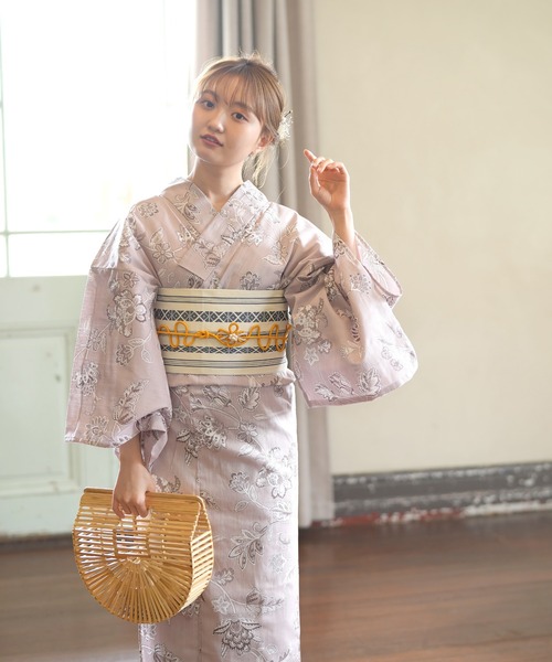 utatane（ウタタネ）の「浴衣3点セット くすみピンクのフレンチ