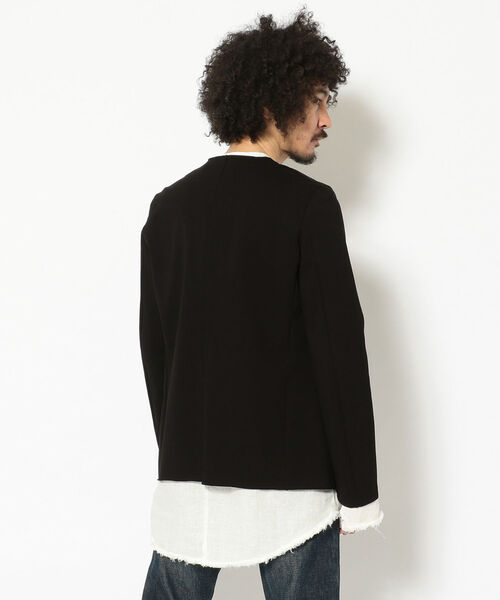 BACKLASH（バックラッシュ）の「ISAMUKATAYAMA BACKLASH/イサムカタヤマ バックラッシュ/別注インディアンゴートxコットンカーディガン（ブルゾン・メンズ・ブラック・MEDIUM）」の4枚目の写真