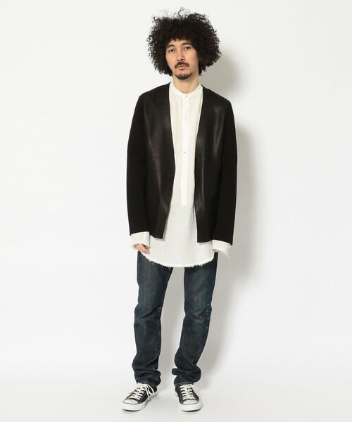 BACKLASH（バックラッシュ）の「ISAMUKATAYAMA BACKLASH/イサムカタヤマ バックラッシュ/別注インディアンゴートxコットンカーディガン（ブルゾン・メンズ・ブラック・MEDIUM）」の11枚目の写真