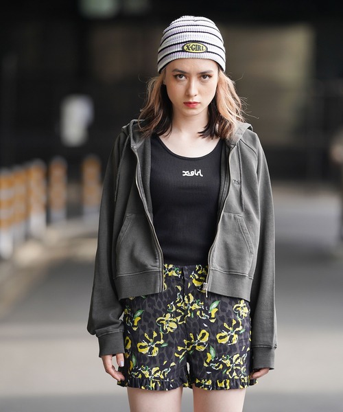 X-girl（エックスガール）の「PIGMENT-DYED ZIP-UP HOODIE（パーカー・レディース・ブラック/ライトブルー/ホワイト・SMALL/MEDIUM）」の2枚目の写真