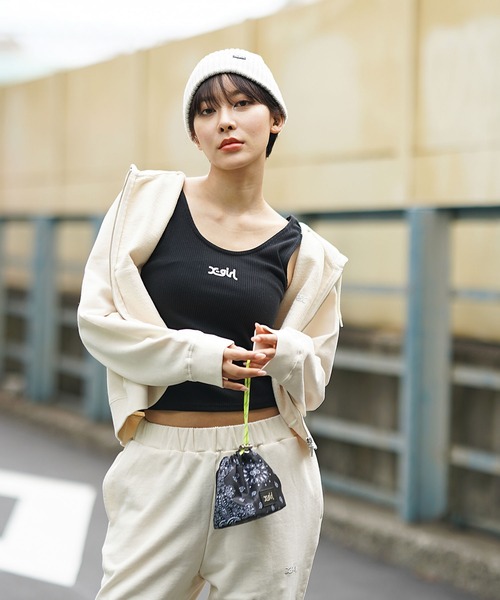 X-girl（エックスガール）の「PIGMENT-DYED ZIP-UP HOODIE（パーカー・レディース・ブラック/ライトブルー/ホワイト・SMALL/MEDIUM）」の14枚目の写真