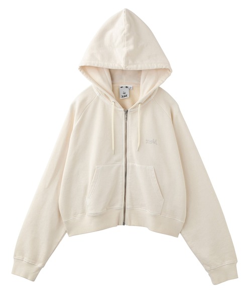 X-girl（エックスガール）の「PIGMENT-DYED ZIP-UP HOODIE（パーカー・レディース・ブラック/ライトブルー/ホワイト・SMALL/MEDIUM）」の13枚目の写真
