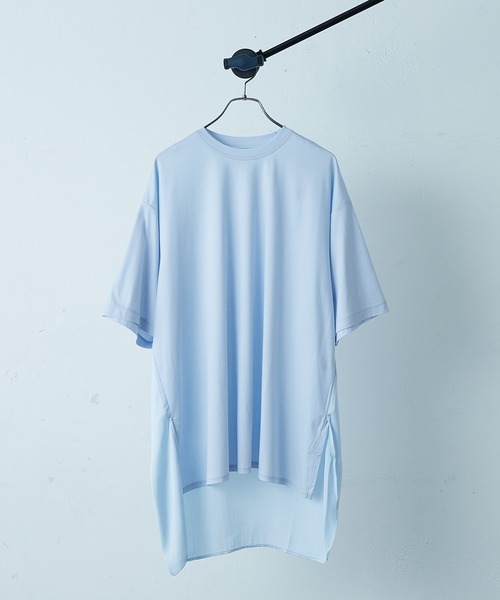 Lui's(ルイス)の「サテン切替カットソー(Tシャツ/カットソー・メンズ・ホワイト/ブラック/サックスブルー・FREE)」の3枚目の写真