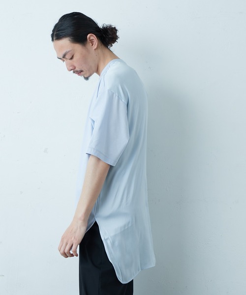 Lui's(ルイス)の「サテン切替カットソー(Tシャツ/カットソー・メンズ・ホワイト/ブラック/サックスブルー・FREE)」の14枚目の写真