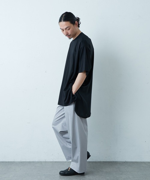 Lui's(ルイス)の「サテン切替カットソー(Tシャツ/カットソー・メンズ・ホワイト/ブラック/サックスブルー・FREE)」の9枚目の写真