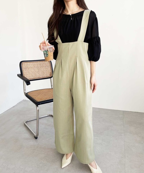 GeeRA（ジーラ）の「ハイウエスト大人サロペット（サロペット/オーバーオール・レディース・ベージュ/カーキ・LARGE/SMALL/X-LARGE/MEDIUM）」の22枚目の写真