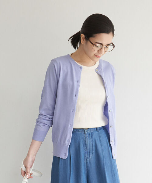 Afternoon Tea（アフタヌーンティー）の「UV MVS加工カーディガン（カーディガン/ボレロ・レディース・ライトパープル/オフホワイト/ピンク/ブラック/オレンジ/ダークグリーン・MEDIUM/LARGE）」の4枚目の写真