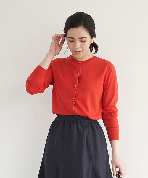 Afternoon Tea（アフタヌーンティー）の「UV MVS加工カーディガン（カーディガン/ボレロ・レディース・ライトパープル/オフホワイト/ピンク/ブラック/オレンジ/ダークグリーン・MEDIUM/LARGE）」の6枚目の写真