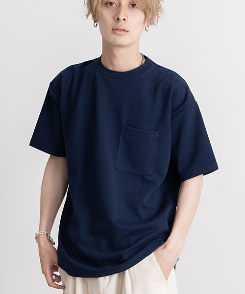 Goodwear（グッドウェア）の「『Goodwear/グッドウェア』WEB別注 USAコットン×吸水速乾クルーネックポケット付き半袖Tシャツ（Tシャツ/カットソー・メンズ・ブラック/グレー系/ネイビー/ベージュ/ホワイト/グリーン系1/ブルー系1・L/M/XL）」の7枚目の写真