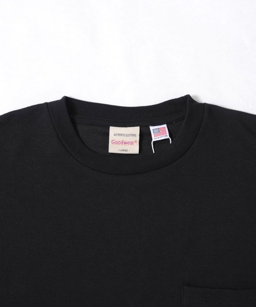 Goodwear（グッドウェア）の「『Goodwear/グッドウェア』WEB別注 USAコットン×吸水速乾クルーネックポケット付き半袖Tシャツ（Tシャツ/カットソー・メンズ・ブラック/グレー系/ネイビー/ベージュ/ホワイト/グリーン系1/ブルー系1・L/M/XL）」の10枚目の写真