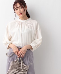 GLOBAL WORK | フリルスタンドブラウス6分袖/949654(シャツ/ブラウス)