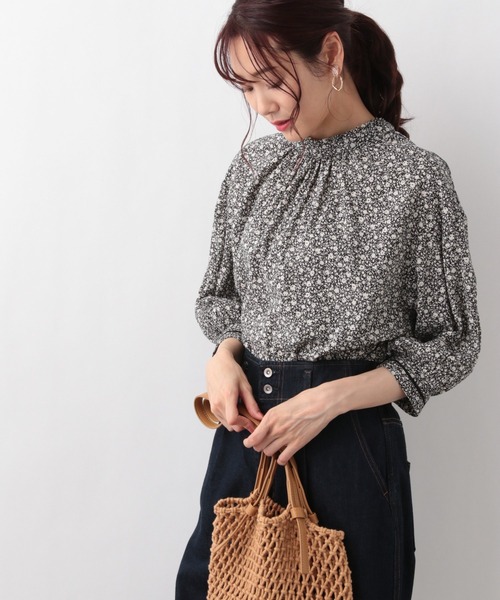 GLOBAL WORK（グローバルワーク）の「フリルスタンドブラウス6分袖/949654（シャツ/ブラウス・レディース・ホワイト/ブラック/その他・MEDIUM/LARGE）」の3枚目の写真