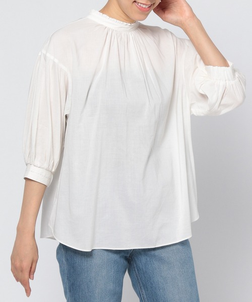 GLOBAL WORK（グローバルワーク）の「フリルスタンドブラウス6分袖/949654（シャツ/ブラウス・レディース・ホワイト/ブラック/その他・MEDIUM/LARGE）」の19枚目の写真