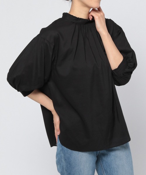 GLOBAL WORK（グローバルワーク）の「フリルスタンドブラウス6分袖/949654（シャツ/ブラウス・レディース・ホワイト/ブラック/その他・MEDIUM/LARGE）」の13枚目の写真