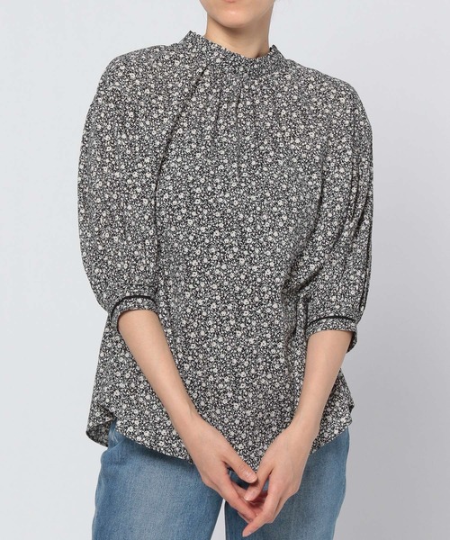 GLOBAL WORK（グローバルワーク）の「フリルスタンドブラウス6分袖/949654（シャツ/ブラウス・レディース・ホワイト/ブラック/その他・MEDIUM/LARGE）」の15枚目の写真