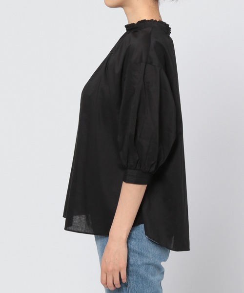 GLOBAL WORK（グローバルワーク）の「フリルスタンドブラウス6分袖/949654（シャツ/ブラウス・レディース・ホワイト/ブラック/その他・MEDIUM/LARGE）」の9枚目の写真