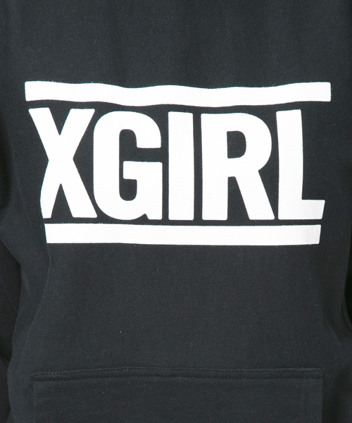 X-girl（エックスガール）の「STREET LOGO PULLOVER HOODIE（パーカー・レディース・ブラック/アッシュ/レッド・ONE SIZE）」の6枚目の写真