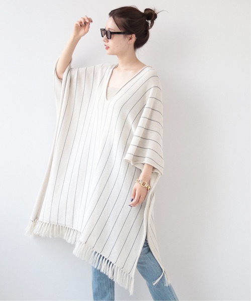 plage(プラージュ)の「WASHI ポンチョ◆(ニット/セーター・レディース・アイボリー・FREE)」の1枚目の写真