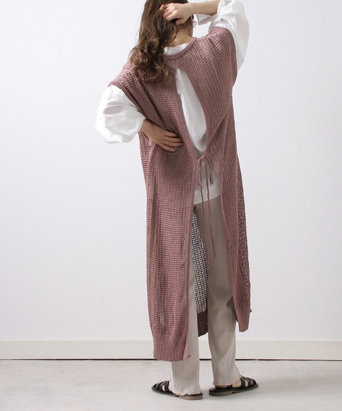 Crisp（クリスプ）の「バックリボンメッシュワンピース（ワンピース・レディース・ブラウン/イエロー・FREE）」の2枚目の写真