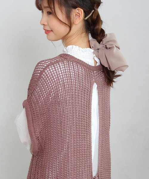 Crisp（クリスプ）の「バックリボンメッシュワンピース（ワンピース・レディース・ブラウン/イエロー・FREE）」の11枚目の写真