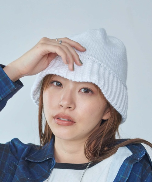 WEGO（ウィゴー）の「WEGO/ニットハット（ハット・レディース・ホワイト/ブラック・FREE）」の4枚目の写真