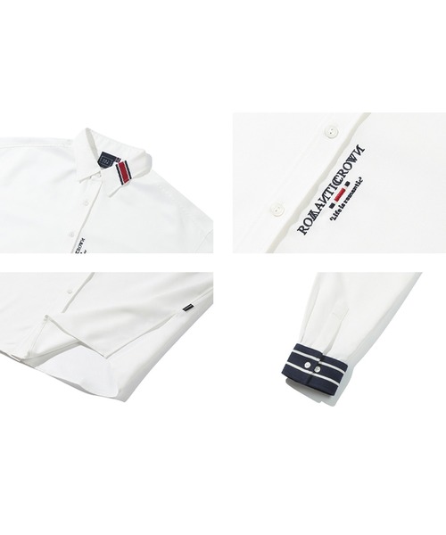 ROMANTIC CROWN(ロマンティッククラウン)の「A'GEM/9 × .kom『ROMANTIC CROWN/ロマンティッククラウン』SIGNATURE CLUB SHIRT/シグネチャーワンポイント長袖シャツ(シャツ/ブラウス・レディース・ホワイト・M)」の5枚目の写真